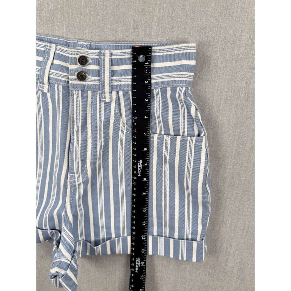 BDG Urban Outfitters Striped High Waisted Denim Shorts Blue White Size 4 - Picture 5 of 8